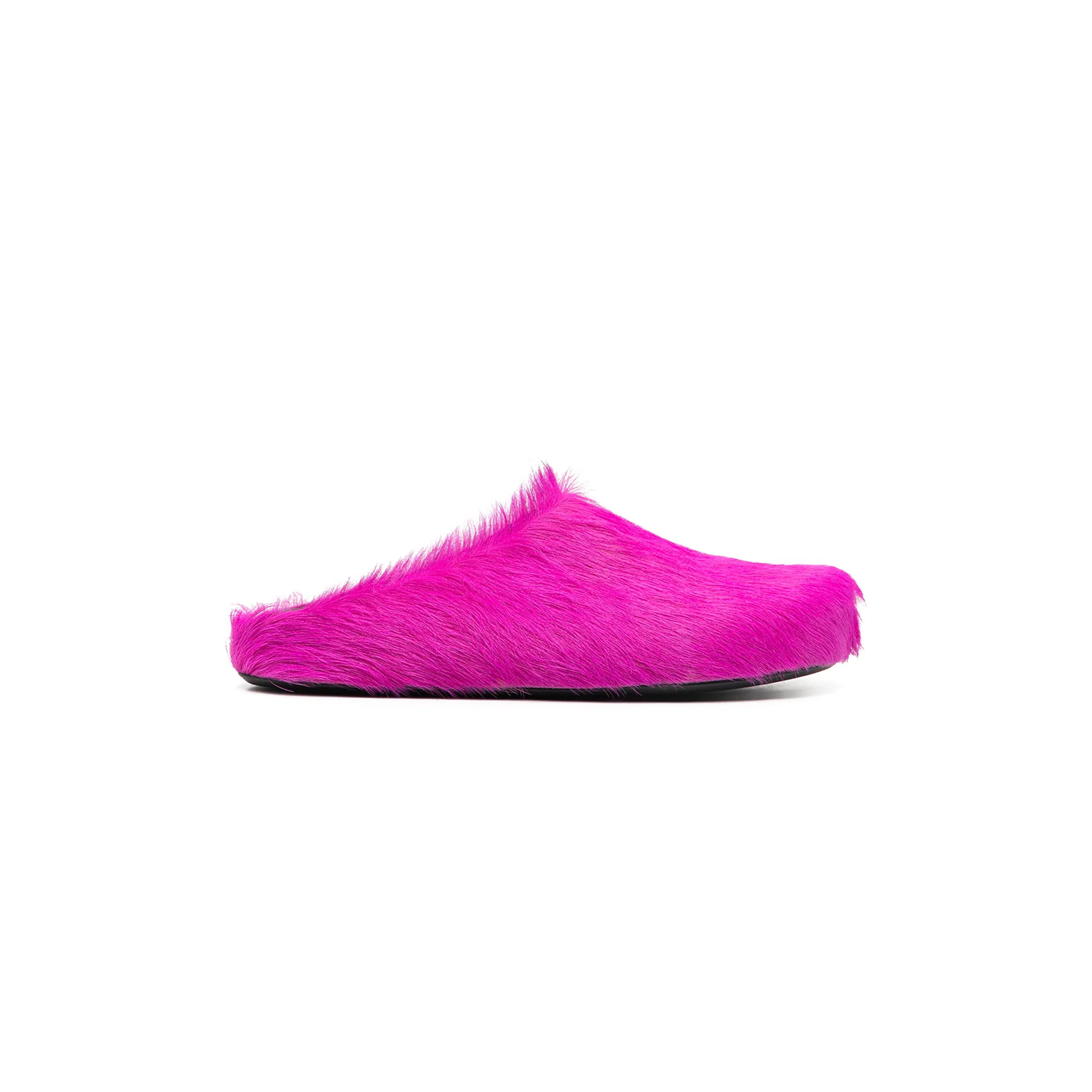 MARNI FUSSBET SABOT CALF-HAIR SLIPPERS 